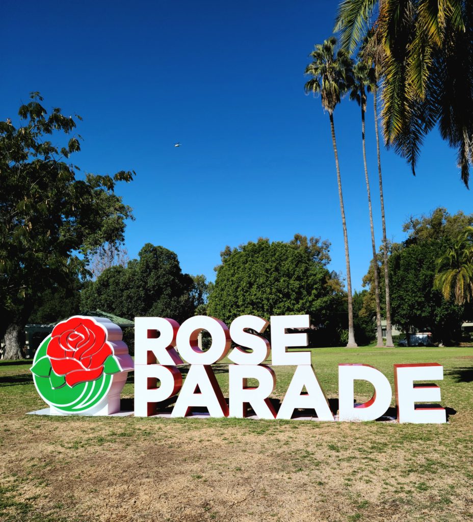 Sign outside the headquarters of the Tournament of Roses, Pasadena, CA