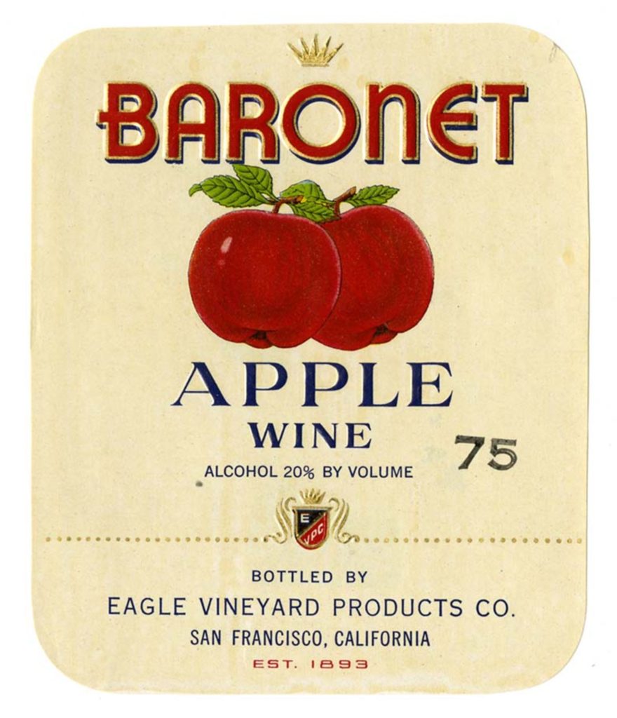 Vintage California wine label