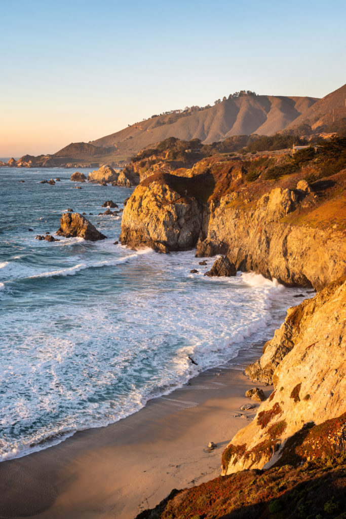 Big Sur coastline at sunset