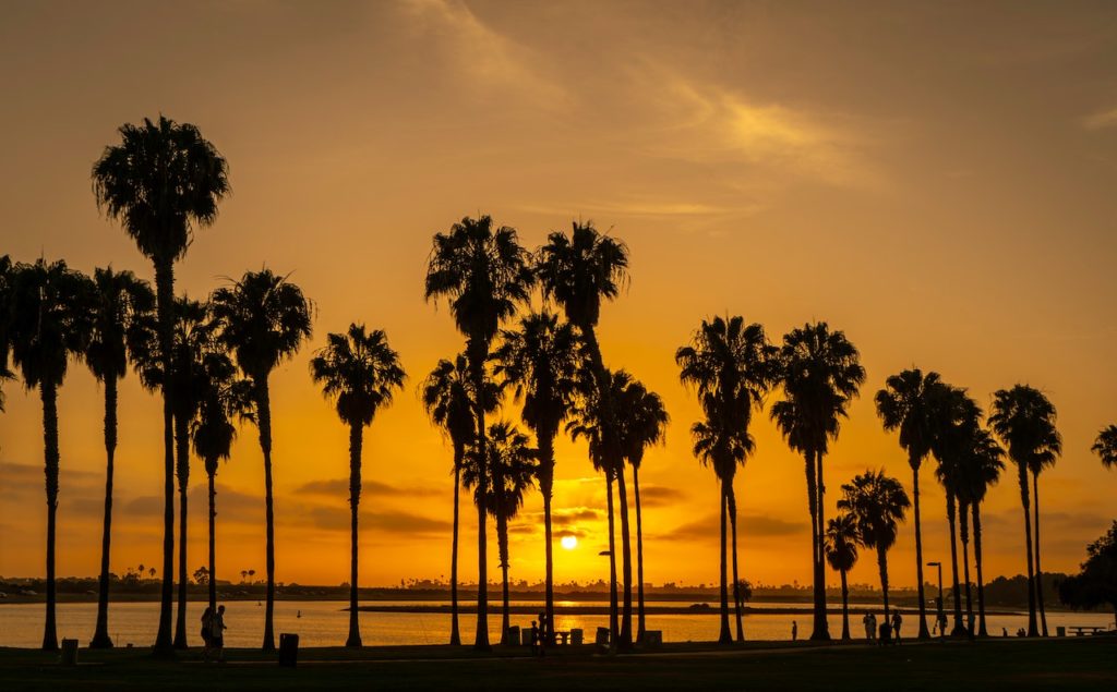 San Diego sunset at beach