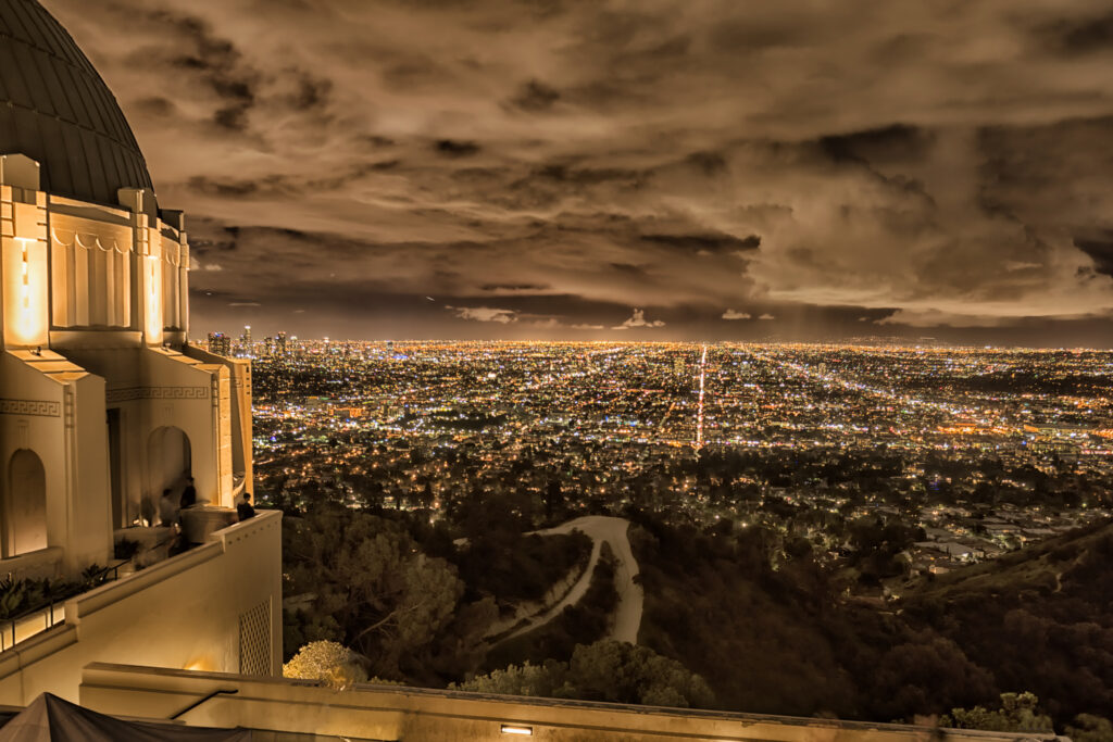 Nighttime view from Griffith Park Observatory