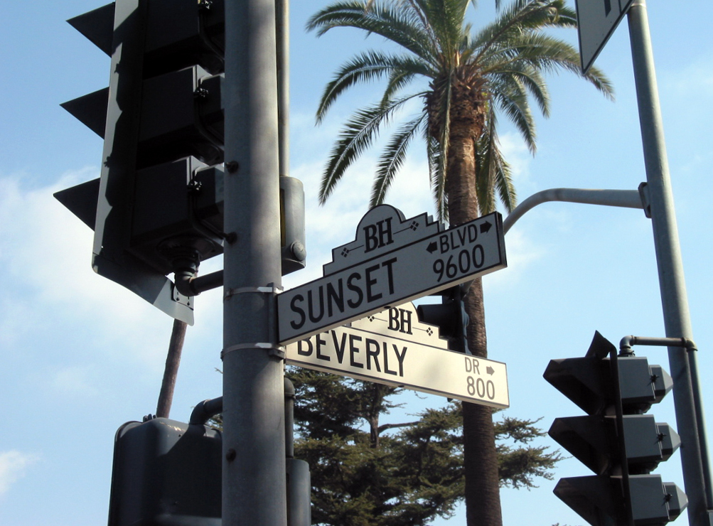 Beverly and Sunset Blvd in Beverly Hills