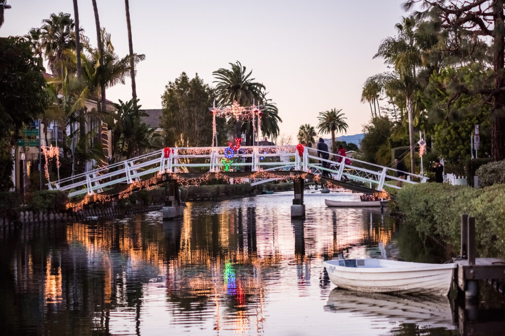 Holiday lights in Venice, Southern California